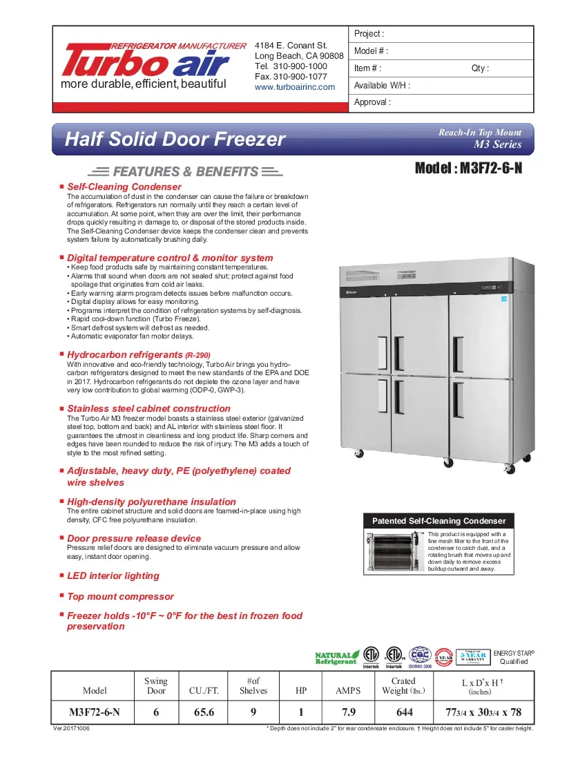 turbo-air-m3f72-6-n-freezer-reach-in-115v-three-section-self-contained-spec-260719x84z9r.pdf