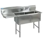 BK Resources , BKS-2-18-12-18LS, Sink, (2) Two Compartment