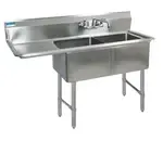 BK Resources , BKS6-2-1620-14-18LS, Sink, (2) Two Compartment