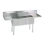 BK Resources , ES-3-24-14-24T, Sink, (3) Three Compartment